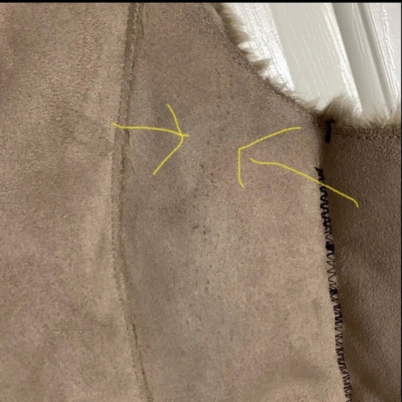 Magaschoni Faux Fur Shearling Open Vest Western cowboy tribal jacket Brown Small - Picture 9 of 9